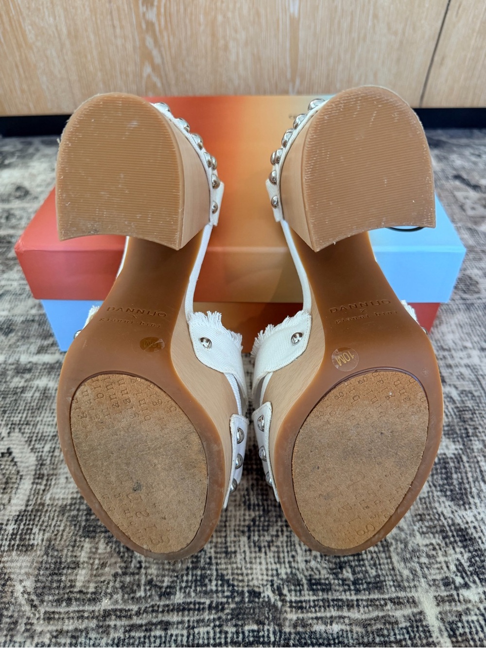 Gianni Bini x DANNIJO Daisy Denim Studded Platform Sandals, GENTLY WORN, SZ 10 - Picture 8 of 11